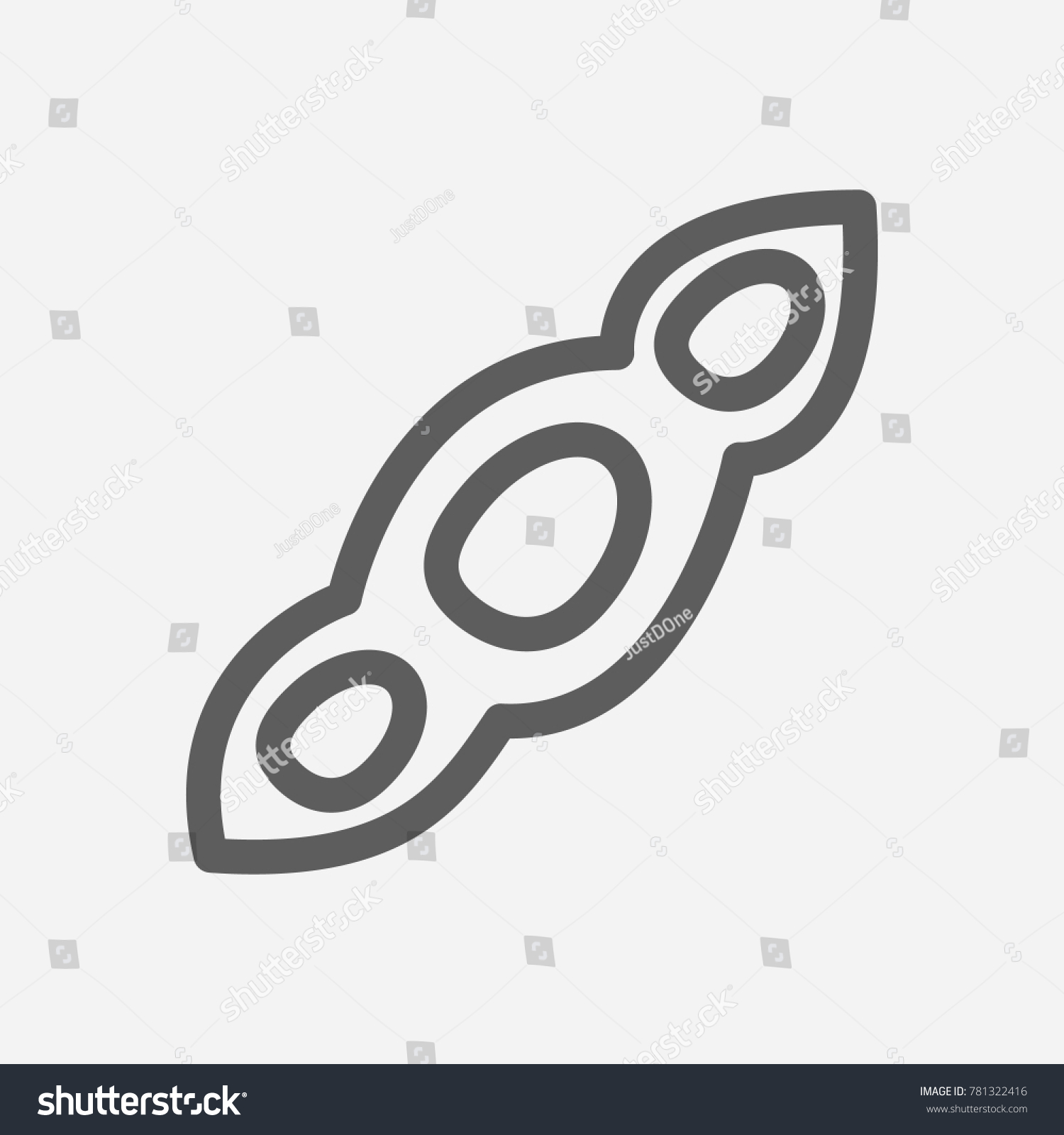 Dried soy pod icon isolated. Dried soy pod icon flat vector 