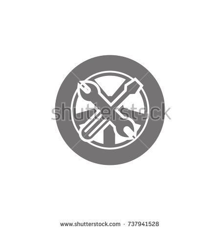 Spare Wheel Tools Icon On White Stock Vector 737941528 - 