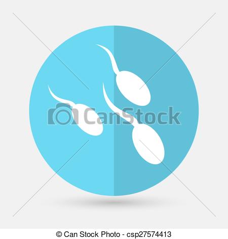 Sperm icon fertilizing egg cell. Logo drawn in flat style. Simple 