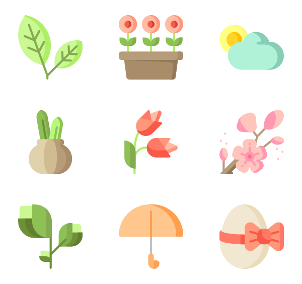 Spring icon doodle collection Vector | Premium Download