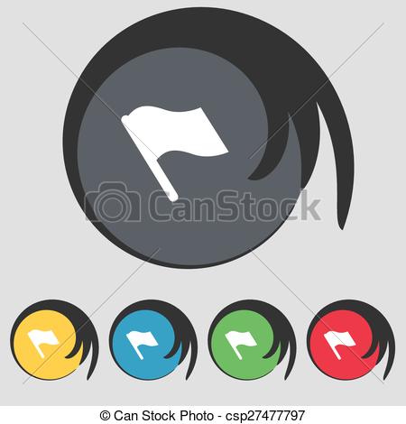 Finish start flag icon sign A set of 12 colored Vector Image