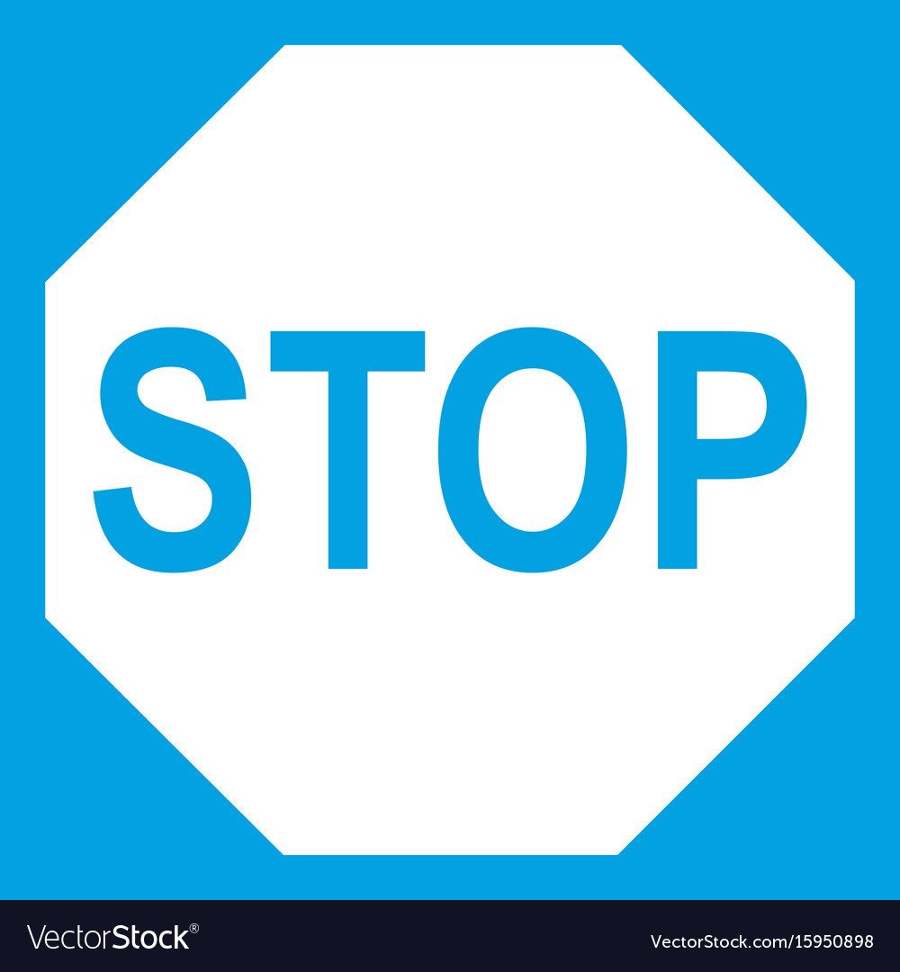 Stop sign icon white Royalty Free Vector Image