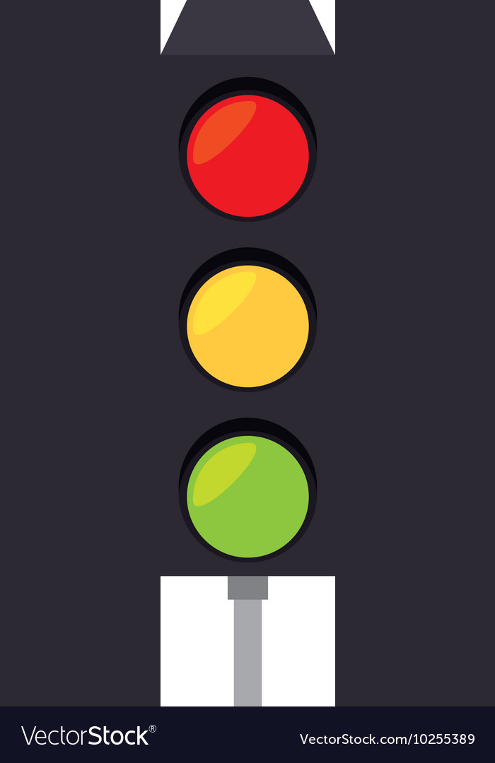 Traffic Light Sign. Icon Stoplight In Black Rectangle On White 