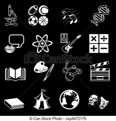 Vector Flat Round School Subjects Icons on Behance