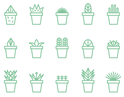 Succulent icon set | free download on Behance