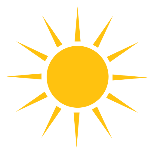 Watercolor sun, rays flat icon closeup silhouette  Stock Vector 