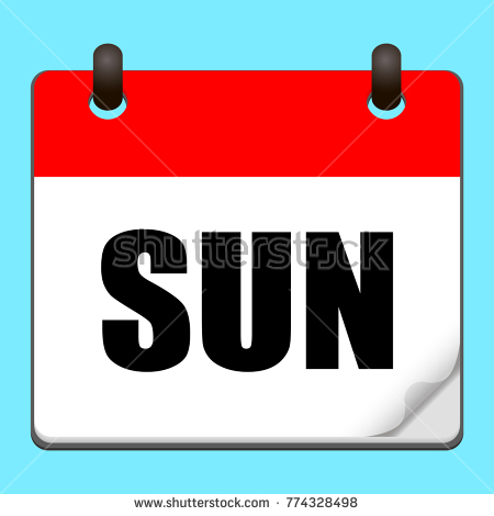 Sunday Icon Sun Calendar Data Symbol Stock Vector 573509134 