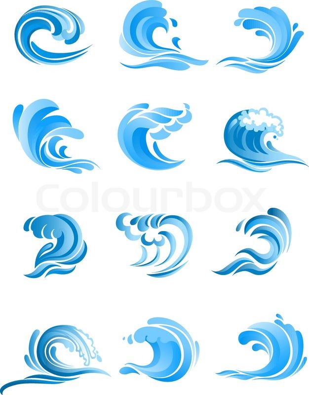 Blue waves icon pack Vector | Free Download