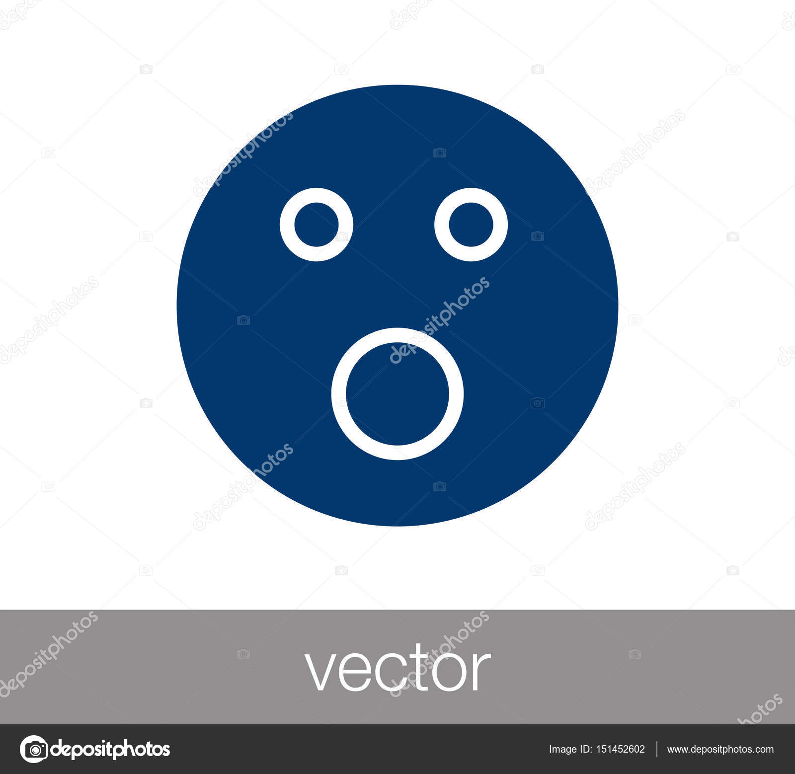 Surprised Face Icon Emoticon Icon Face Stock Vector 521332093 