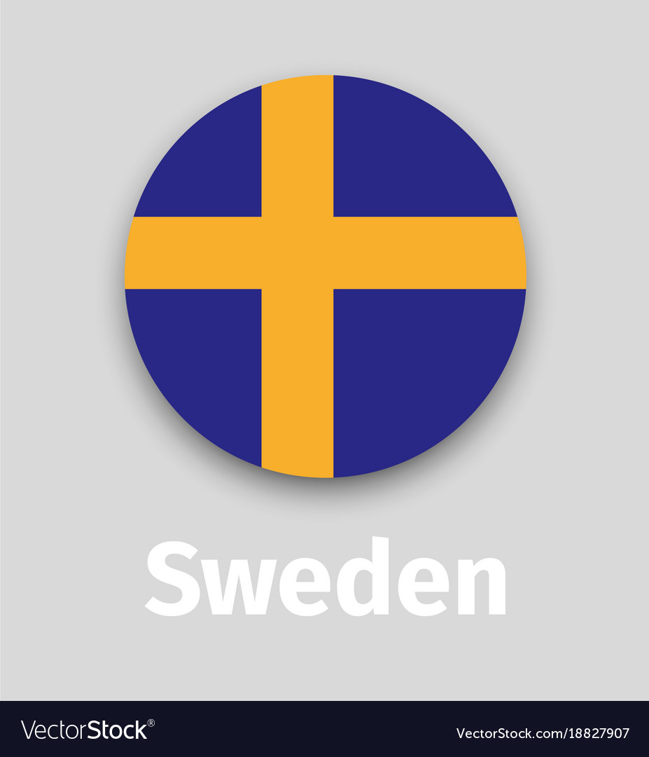 Coat of arms of Sweden icon flat style Royalty Free Vector