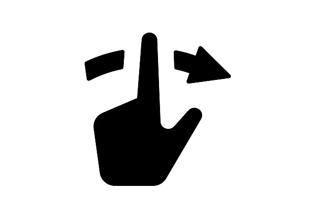 Black swipe right icon - Free black gesture icons