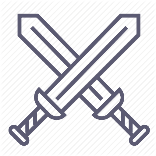 Medieval Swords Vector Icon. Illustration Style Is Flat Iconic 