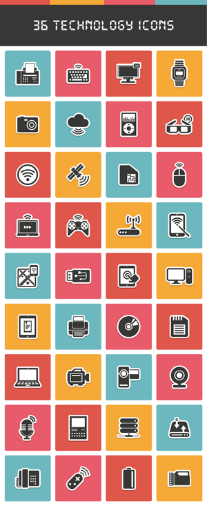 Technology icon set Vector | Free Download