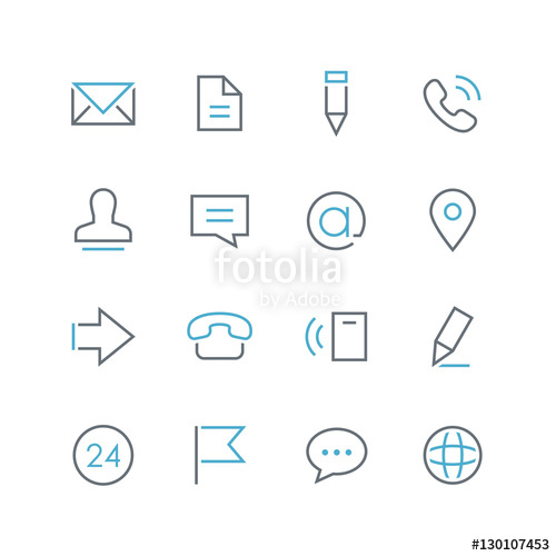 Contact Buttons Set - Email, Envelope, Phone, Mobi Illustration 