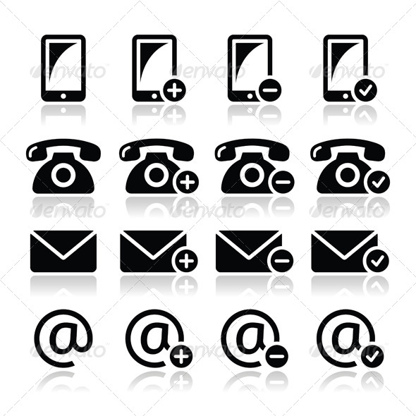 Mail and phone outline symbol in a circle Icons | Free Download