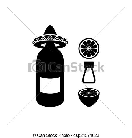 Tequila bottle icon in simple style isolated on white background 