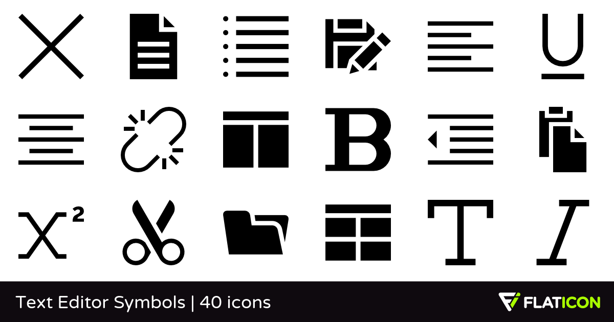 Text Editor Symbols 40 premium icons (SVG, EPS, PSD, PNG files)
