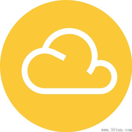 Cloud Icon | Colorful Long Shadow Iconset | GraphicLoads