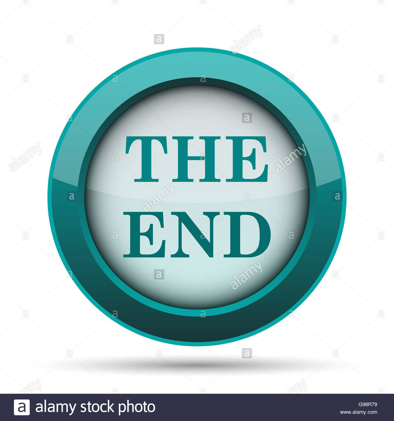 The End Icon Or Sign To Finish Point Way Out Stock Photo, Picture 
