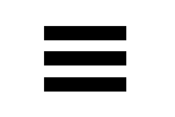 The three horizontal lines or hamburger menu drawer icon 