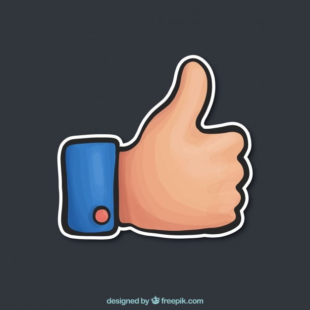 animation thumb up with fork icon on white background. food 