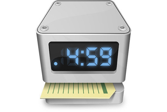 Time clock icon label blue vector clip art vector - Search 