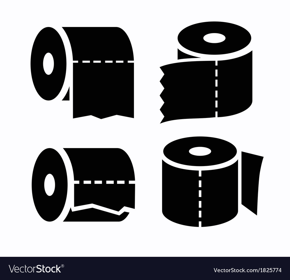 Toilet paper icon black sign Royalty Free Vector Image