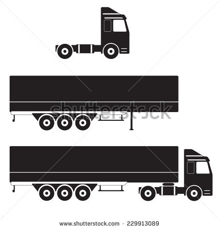 Tractor Trailer Icon Vector Art | Getty Images