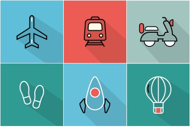Bus and Train Silhouettes - Free transport icons