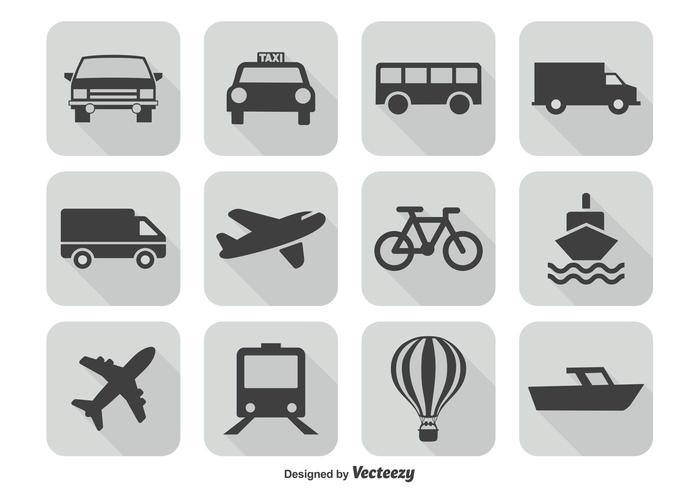 Transportation icon set in black clipart vector - Search 