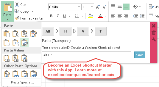 How To Take Transpose In Excel Excel Menu Showing Transpose Option 