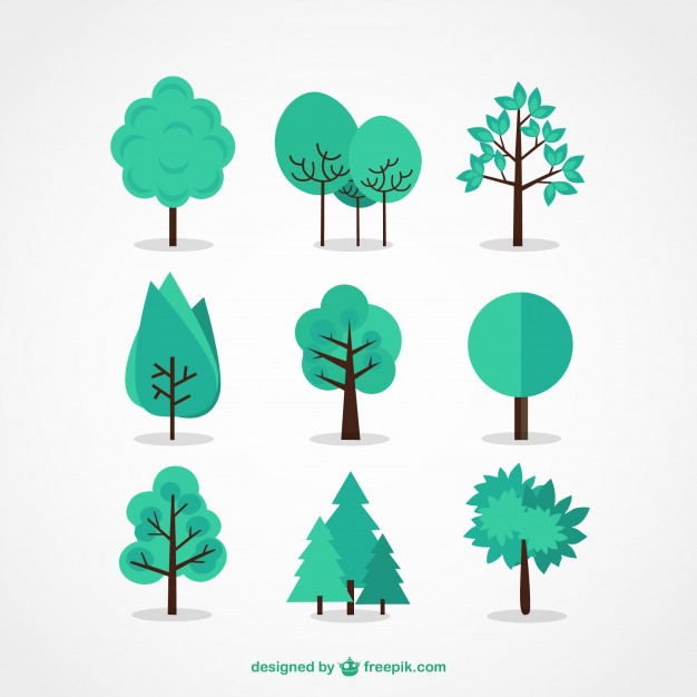 Tree icon design in color style Free vector in Adobe Illustrator 