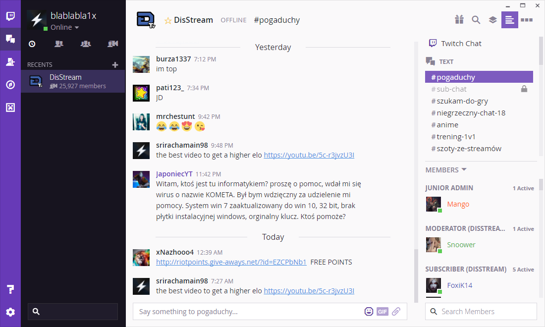 Twitch chat for gnome Apps