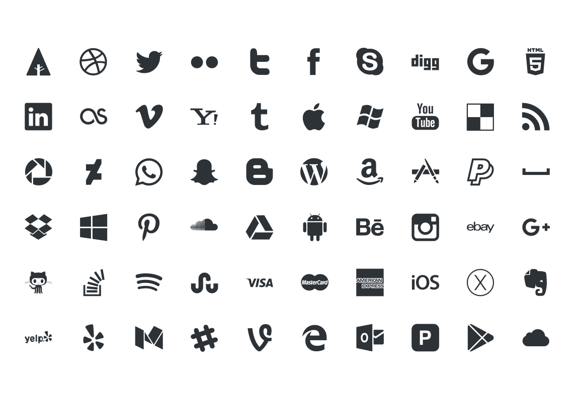 white and black app icons