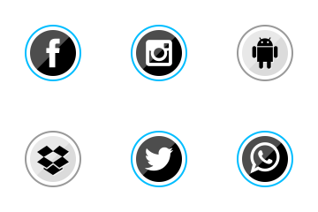 Social Media Circle Blue Free Icon Pack - 75 Flat Icons - Icon Library