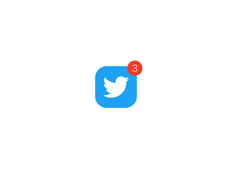 Twitter Notification Icon Vector Material Design Stock Vector 