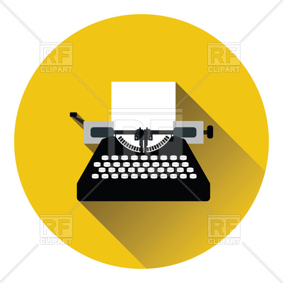 Typewriter Icon In Monochrome Style Isolated On White Background 