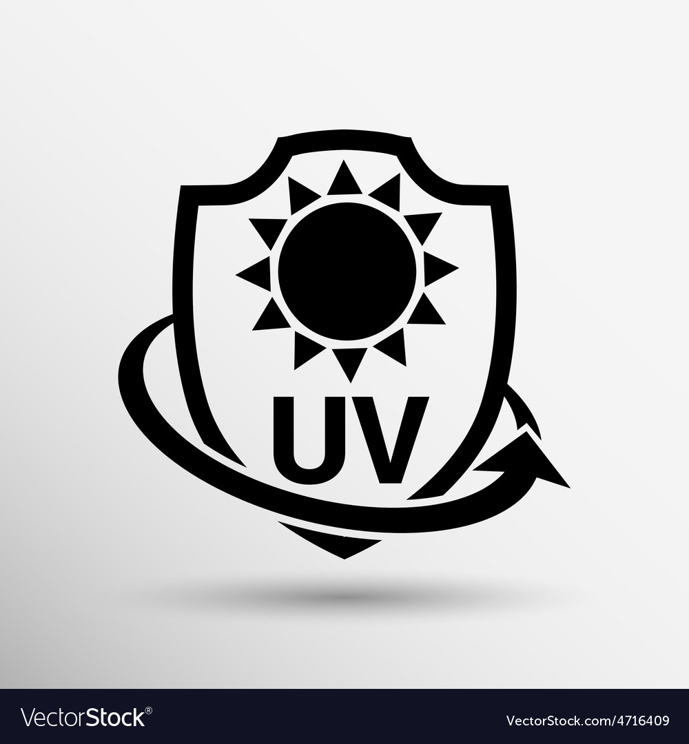 UV rays icon stamp design. Ultraviolet radiation symbol. UV SPF 