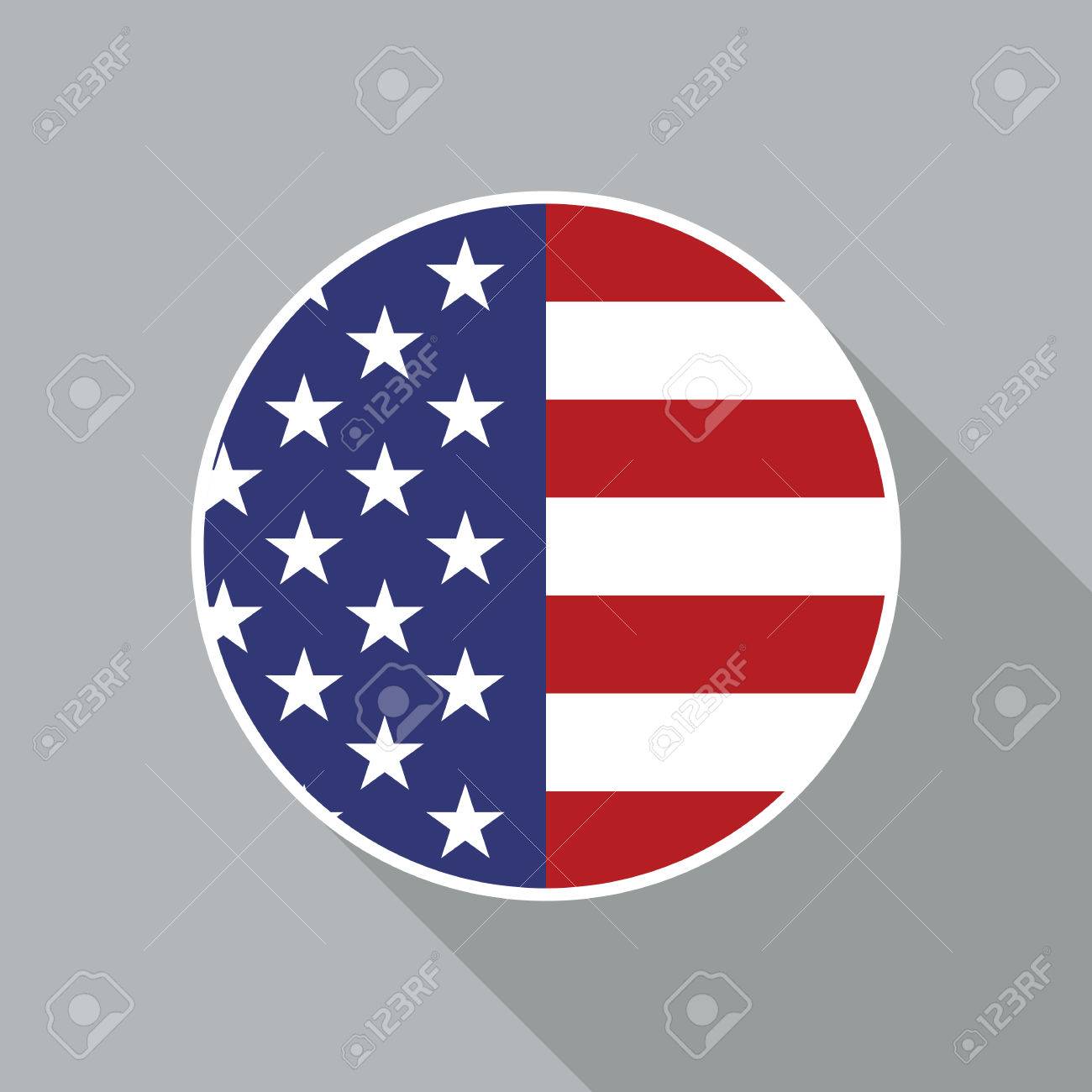 Round Circle Shape American Flag Icon Stock Illustration 468678716 