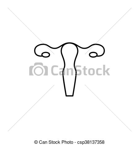 Uterus and Fallopian tube inside woman body outline Icons | Free 