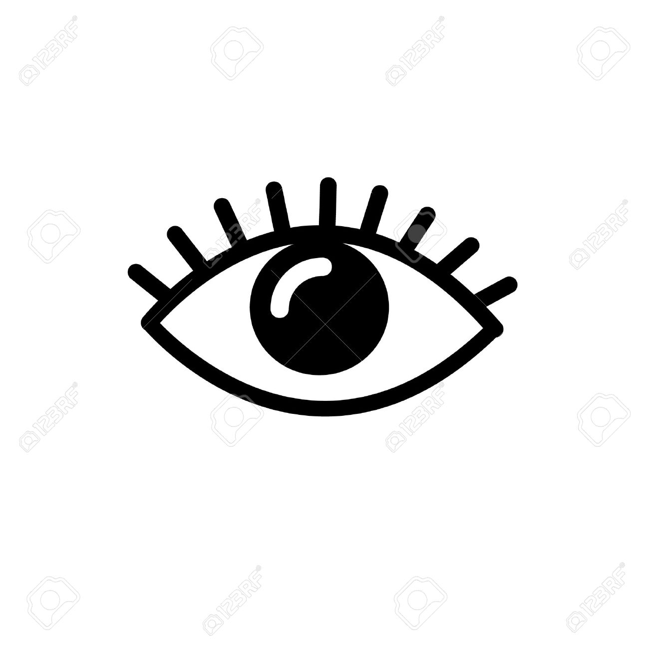 Eye Icon Vector, Flat Eye Icon , Icon For Web Design, Stock Vector 