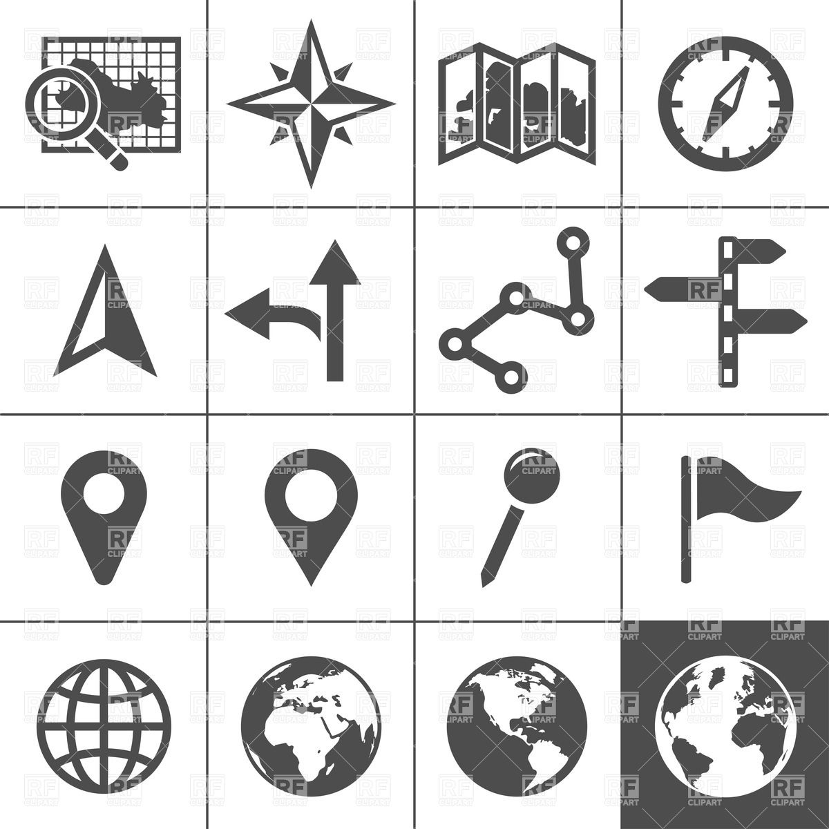 Map Icons Location Icons White Background Stock Vector 136457678 