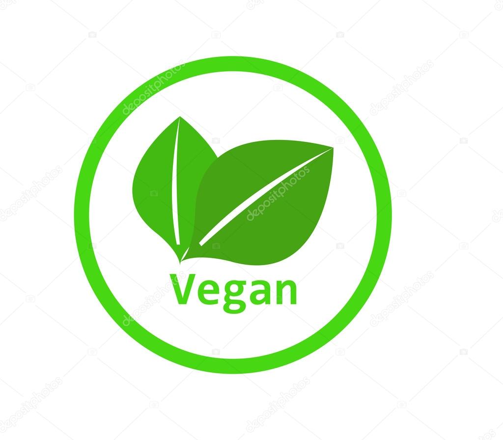 Vegan Diet Logo With Leaf Icon Stock Vector - Illustration of 