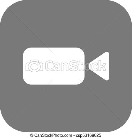 Video objective icon flat style Royalty Free Vector Image
