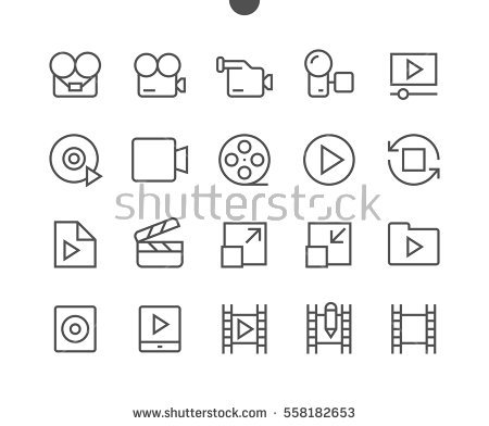 Video player. Single flat color icon. Vector illustration. | Stock 