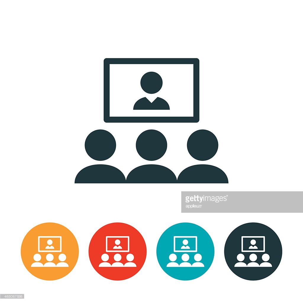 Video Conference Icon Vector, Filled Flat Sign, Solid Pictogram 