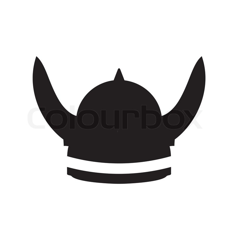 viking helmet icon, vector illustration, black sign on isolated 
