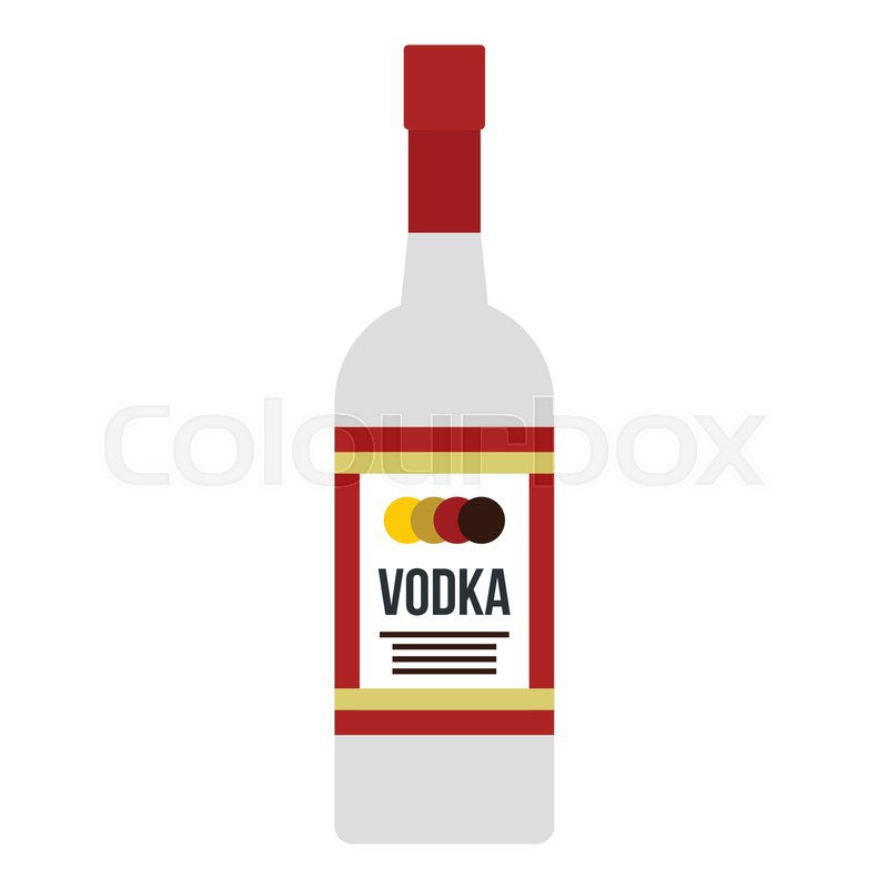 Vodka Bottle Icon On White Background. Royalty Free Cliparts 