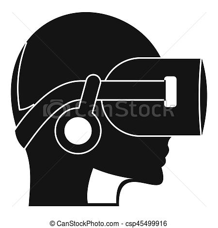 Virtual Reality Icon, Sign, Girl In VR Headset Royalty Free 