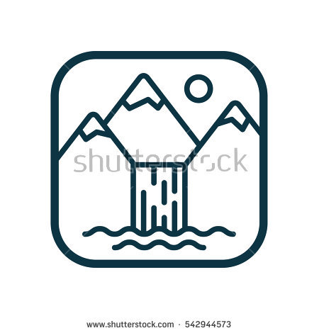 Waterfall icon sign o Royalty Free Vector Image